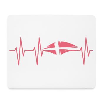 Puls Dansk Dänemark Herzschlag Illustration Grafik - Mousepad (Querformat) - Weiß - Vorne