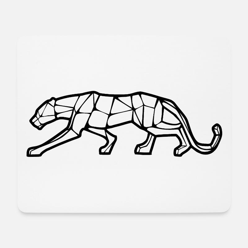 panthère design géometrique - Tapis de souris (format paysage) - blanc