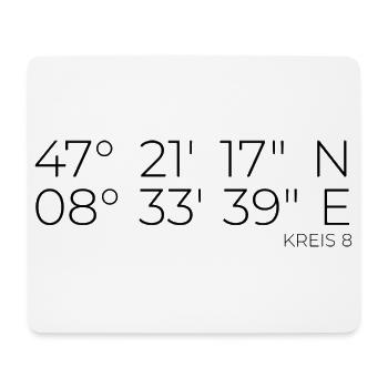 Coordinates District 8 Zurich - Mouse Pad (horizontal) - white - Front