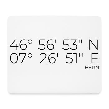 Koordinaten Bern - Mousepad (Querformat) - Weiß - Vorne