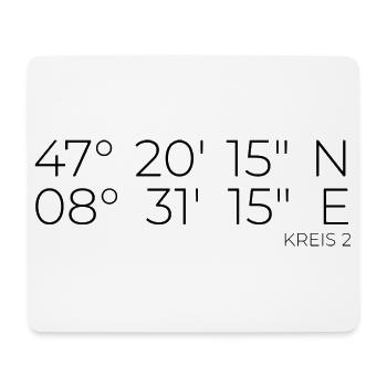 Koordinaten Kreis 2 Zürich - Mousepad (Querformat) - Weiß - Vorne