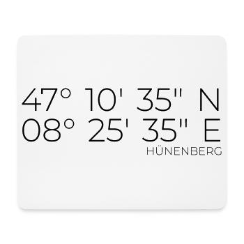 Koordinaten Hünenberg - Mousepad (Querformat) - Weiß - Vorne