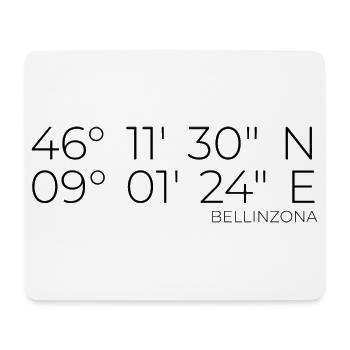 Coordinates Bellinzona - Mouse Pad (horizontal) - white - Front