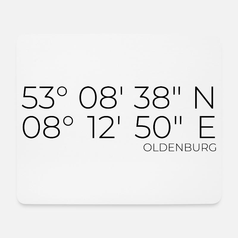 Koordinaten Oldenburg - Mousepad (Querformat) - Weiß
