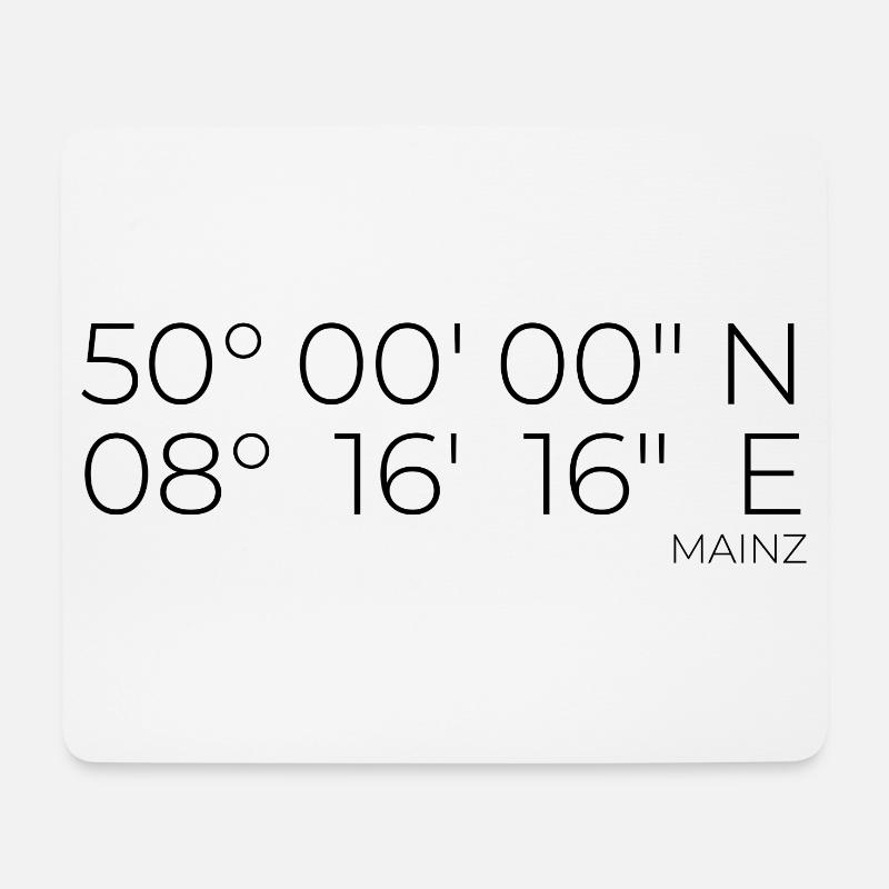 Koordinaten Mainz - Mousepad (Querformat) - Weiß