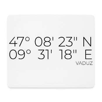 Koordinaten Vaduz Liechtenstein - Mousepad (Querformat) - Weiß - Vorne