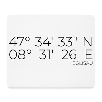 coordonnées Eglisau, Suisse - Tapis de souris (format paysage) - blanc - Devant