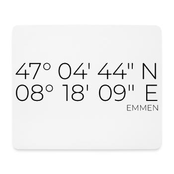 Koordinaten Emmen Schweiz - Mousepad (Querformat) - Weiß - Vorne