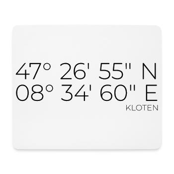 coordonnées Kloten, Suisse - Tapis de souris (format paysage) - blanc - Devant