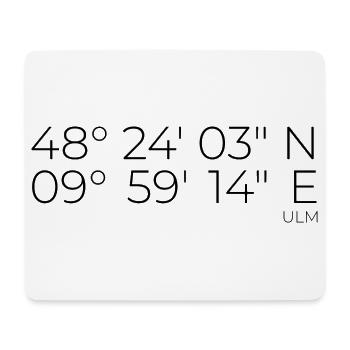 Koordinaten Ulm - Mousepad (Querformat) - Weiß - Vorne