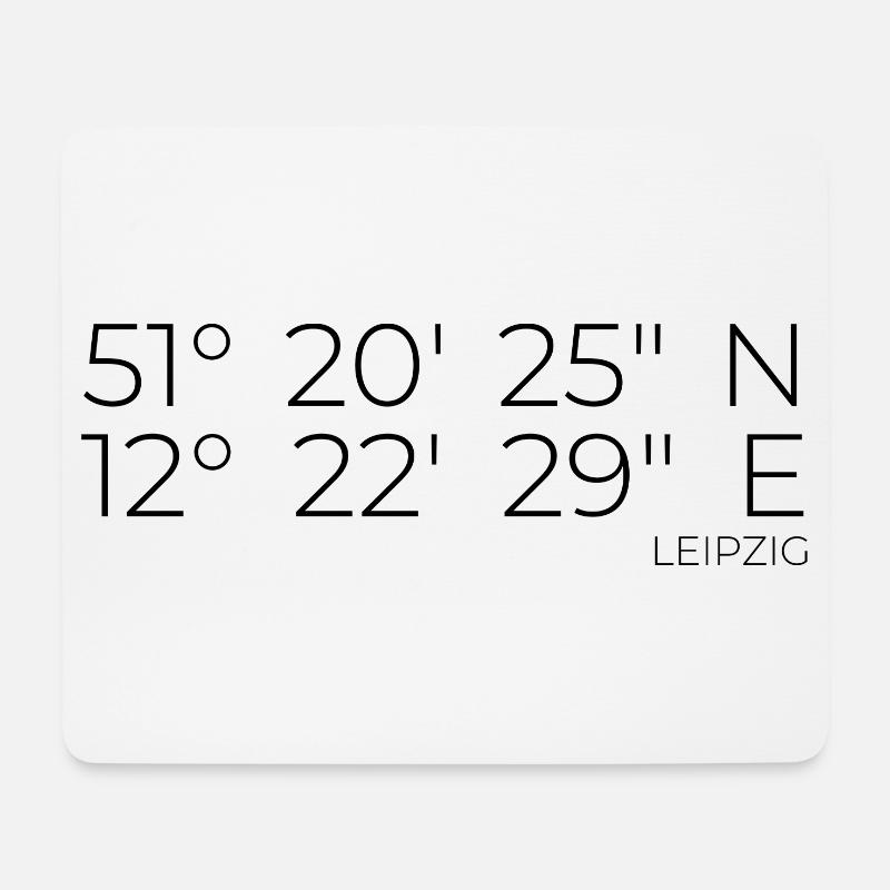Koordinaten Leipzig - Mousepad (Querformat) - Weiß