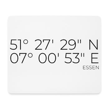 Koordinaten Essen - Mousepad (Querformat) - Weiß - Vorne