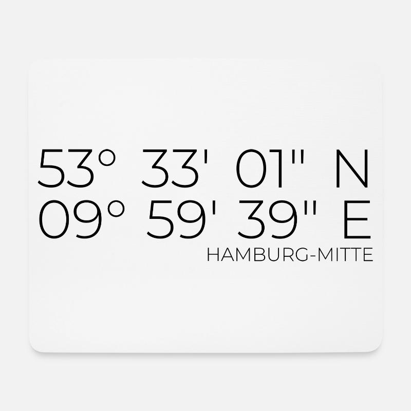 Koordinaten Hamburg-Mitte - Mousepad (Querformat) - Weiß