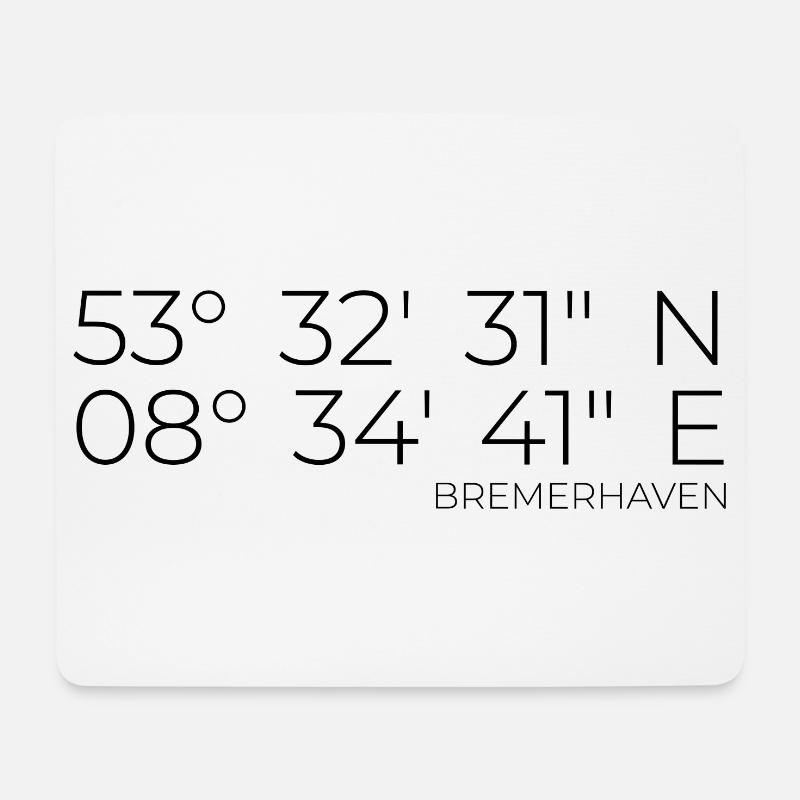 Koordinaten Bremerhaven - Mousepad (Querformat) - Weiß