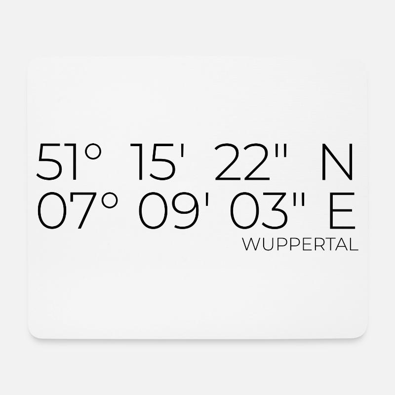 Koordinaten Wuppertal - Mousepad (Querformat) - Weiß