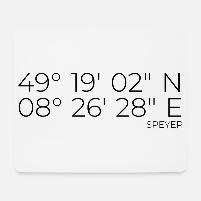 Koordinaten Speyer - Mousepad (Querformat) - Weiß