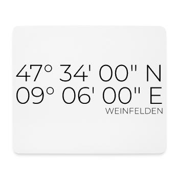 Koordinaten Weinfelden Schweiz - Mousepad (Querformat) - Weiß - Vorne