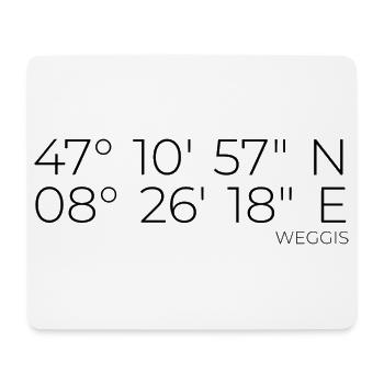 Koordinaten Weggis Luzern Schweiz - Mousepad (Querformat) - Weiß - Vorne