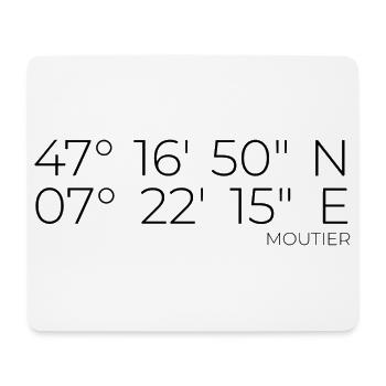 Coordinates Moutier, Switzerland - Mouse Pad (horizontal) - white - Front