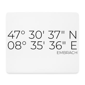 Coordonnées Embrach, Suisse - Tapis de souris (format paysage) - blanc - Devant