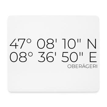 Koordinaten Oberägeri Zug Schweiz - Mousepad (Querformat) - Weiß - Vorne