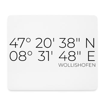 Coordinates Wollishofen Kreis 2 in Zürich - Mouse Pad (horizontal) - white - Front