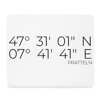 coordonnées Pratteln Suisse - Tapis de souris (format paysage) - blanc - Devant