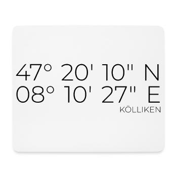 coordinates Kölliken Switzerland - Mouse Pad (horizontal) - white - Front