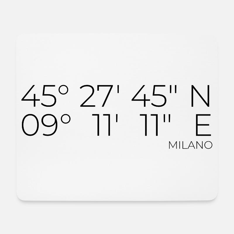 coordonnées Milano, Italie - Tapis de souris (format paysage) - blanc