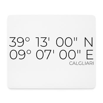 Coordonnées : Calgliari, Sardaigne, Italie - Tapis de souris (format paysage) - blanc - Devant