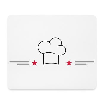 Toque de chef avec étoiles - Tapis de souris (format paysage) - blanc - Devant