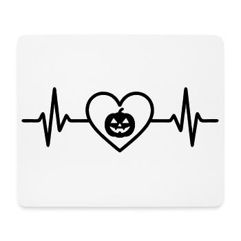 Herz Halloween Kürbis - Mousepad (Querformat) - Weiß - Vorne