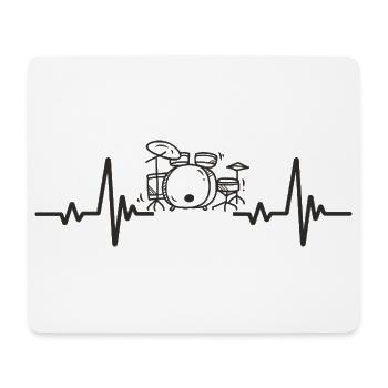 Batterie Rythme Musique Instrument Batteur Cœur - Tapis de souris (format paysage) - blanc - Devant