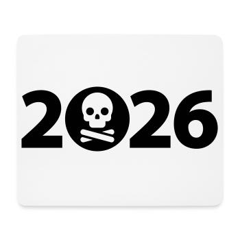 Pirate 2026, Skull 2026, Halloween 2026 - Mouse Pad (horizontal) - white - Front