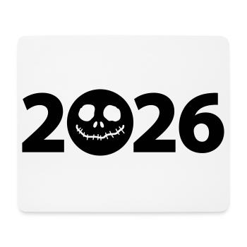 Totenkopf 2026 Halloween 2026 Jack-O-Lantern 2026 - Mousepad (Querformat) - Weiß - Vorne