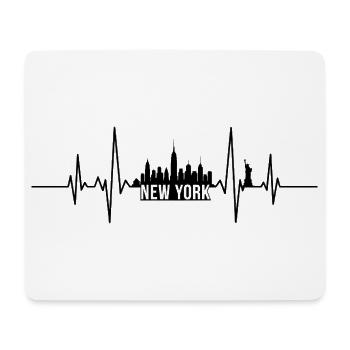 New York Heartbeat Skyline - Mouse Pad (horizontal) - white - Front