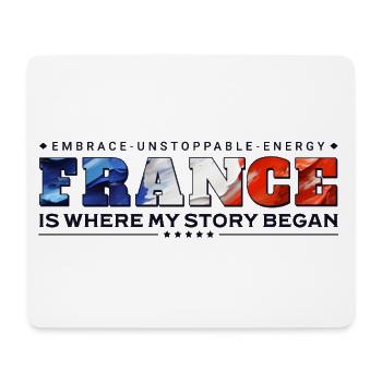 C’est la France que mon histoire a commencé - Tapis de souris (format paysage) - blanc - Devant