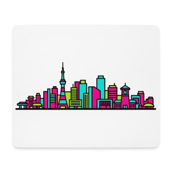 Sapporo City Skyline TV-Turm Moderne Linienzeichnung - Mousepad (Querformat) - Weiß - Vorne