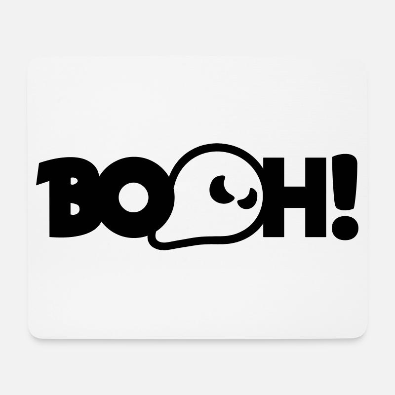 Booh - Mousepad (Querformat) - Weiß
