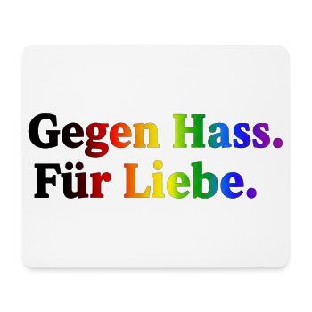 Against hate, for love – rainbow - Mouse Pad (horizontal) - white - Front