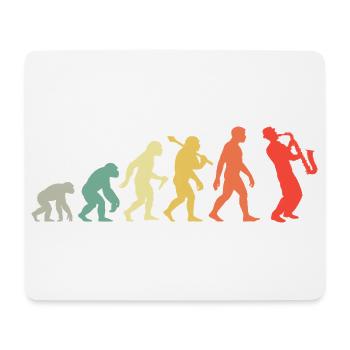 Saxophonist Evolution - Retro Saxophone Musician - Mouse Pad (horizontal) - white - Front