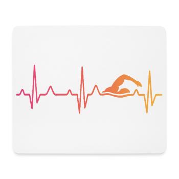 Swim Swim Sunset Heartbeat - Mouse Pad (horizontal) - white - Front