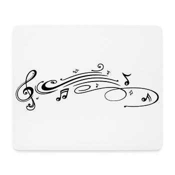 Clef with music notes, modern Tribal Tattoo Style. - Mouse Pad (horizontal) - white - Front
