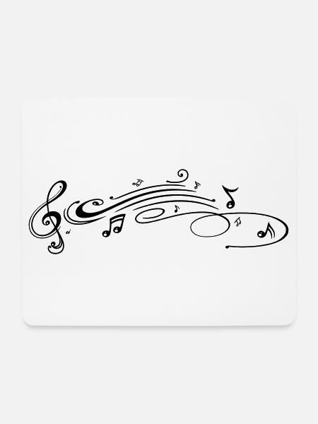 Musik, Notenschlüssel, clef - Mousepad (Querformat) - Weiß