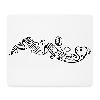 Notenblatt mit microphon, music, notes, clef - Mousepad (Querformat) - Weiß - Vorne