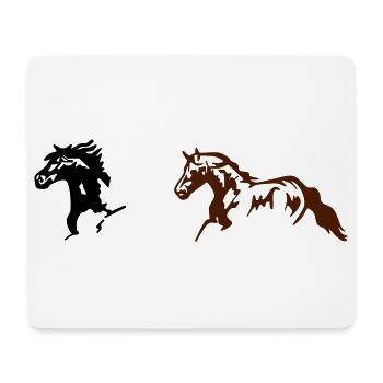 Chevaux, poneys, animaux, étalon, - Tapis de souris (format paysage) - blanc - Devant