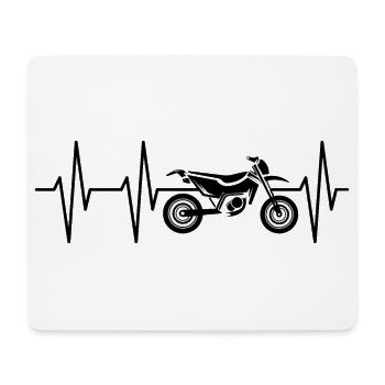 Heartbeat design supermotard Motorcycle Pulse ECG - Tapis de souris (format paysage) - blanc - Devant