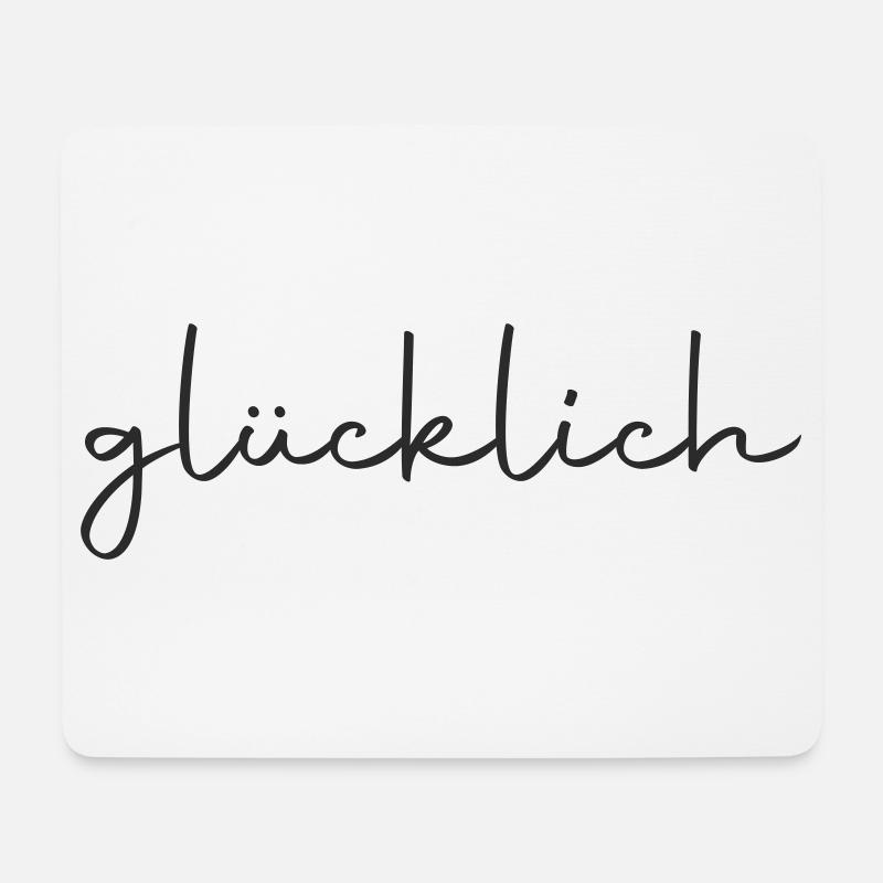 glücklich - Mousepad (Querformat) - Weiß