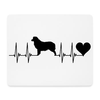 Australian Shepherd, Dog, Heart, Pulse, Animals, ECG - Mouse Pad (horizontal) - white - Front