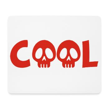 Totenkopf und cool (rot) - Mousepad (Querformat) - Weiß - Vorne